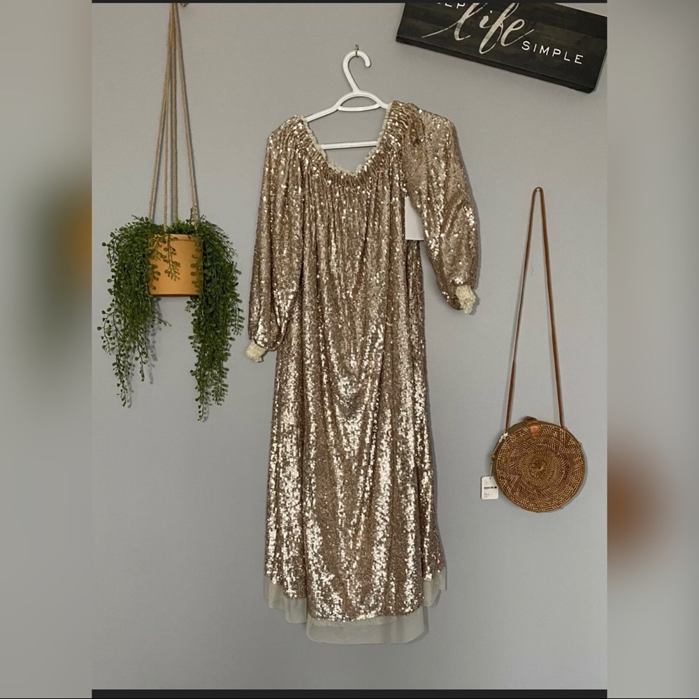 New Womens Free People  Emilia Sequin Dress - Picture 4 of 8